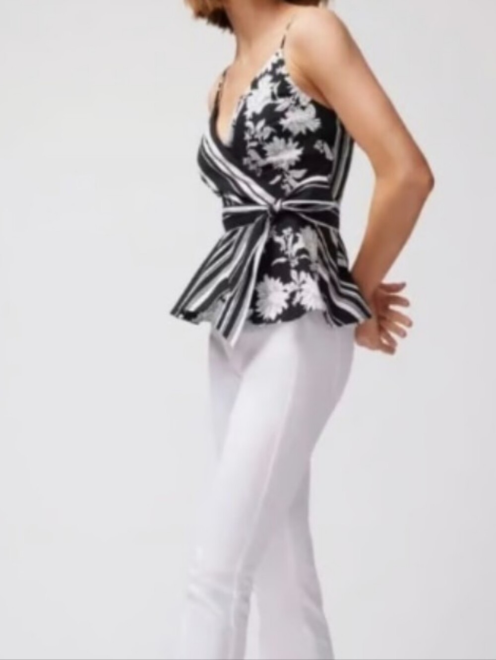 WHBM White House Black Market floral summer top